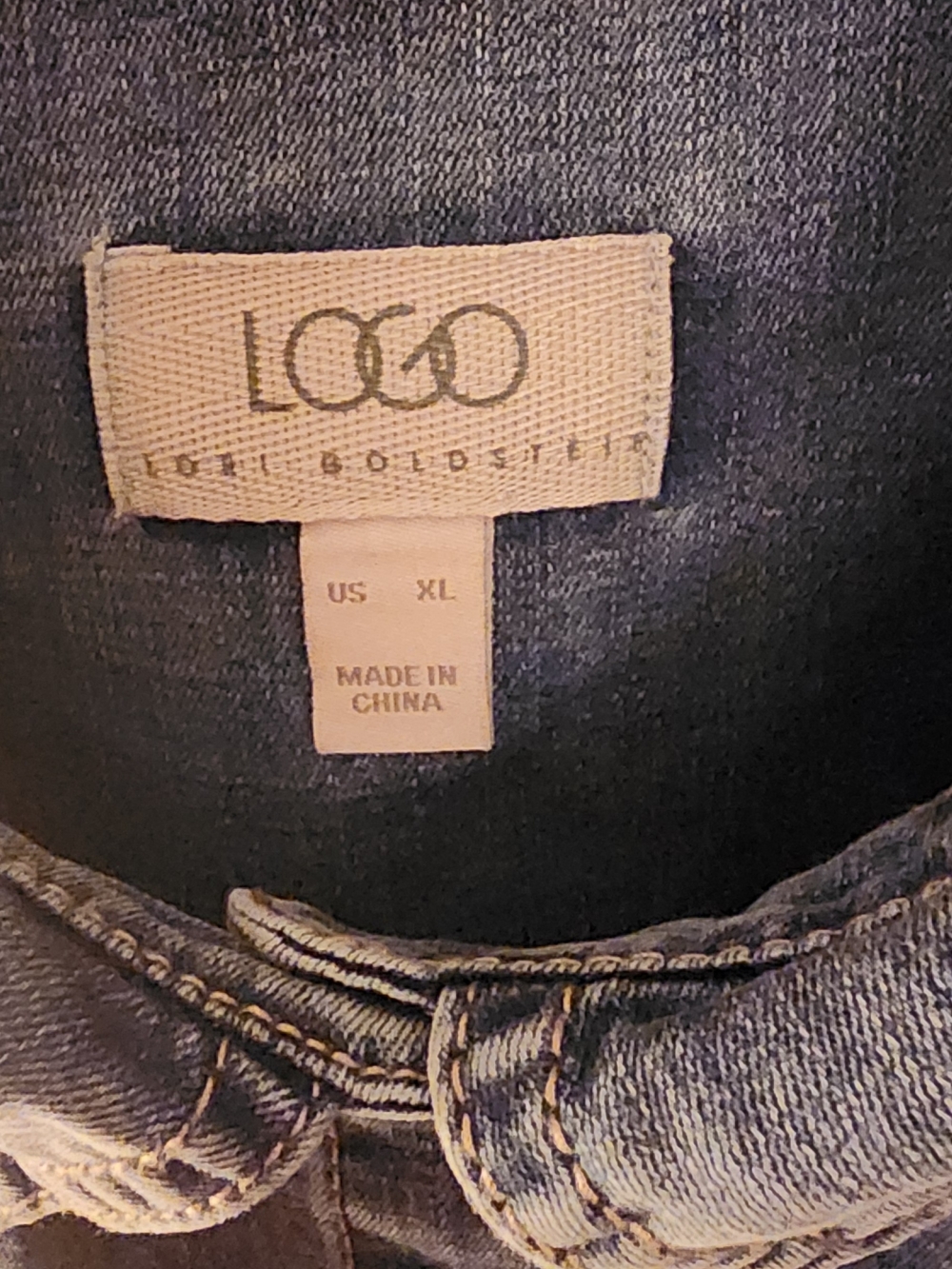 LOGO by Lori Goldstein Washed Blue Denim Jacket with Patch Pockets - Picture 3 of 4
